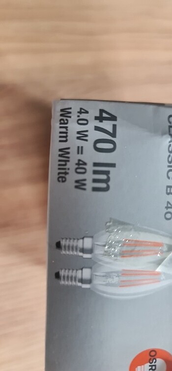 Osram LED Base Classic B40 4W Filaman Sarı Işık E-14 Ampul 2'li  - Görsel 7