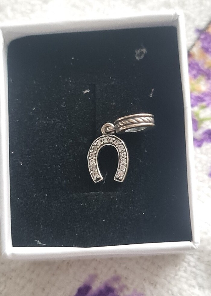 925 Ayar Gümüş Sallantılı At Nalı Charm - Görsel 2