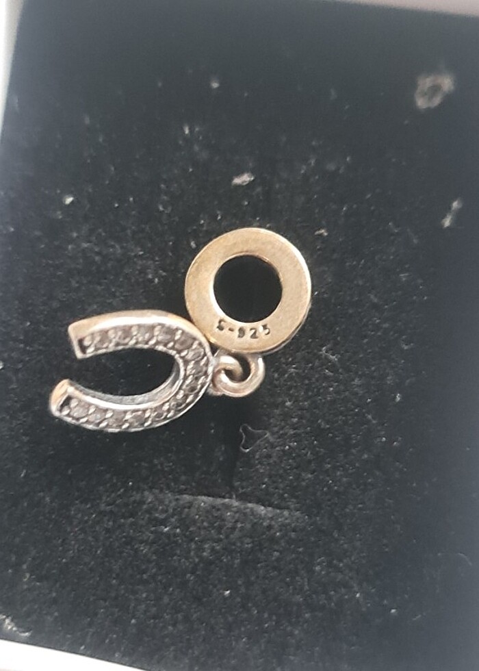 925 Ayar Gümüş Sallantılı At Nalı Charm - Görsel 3