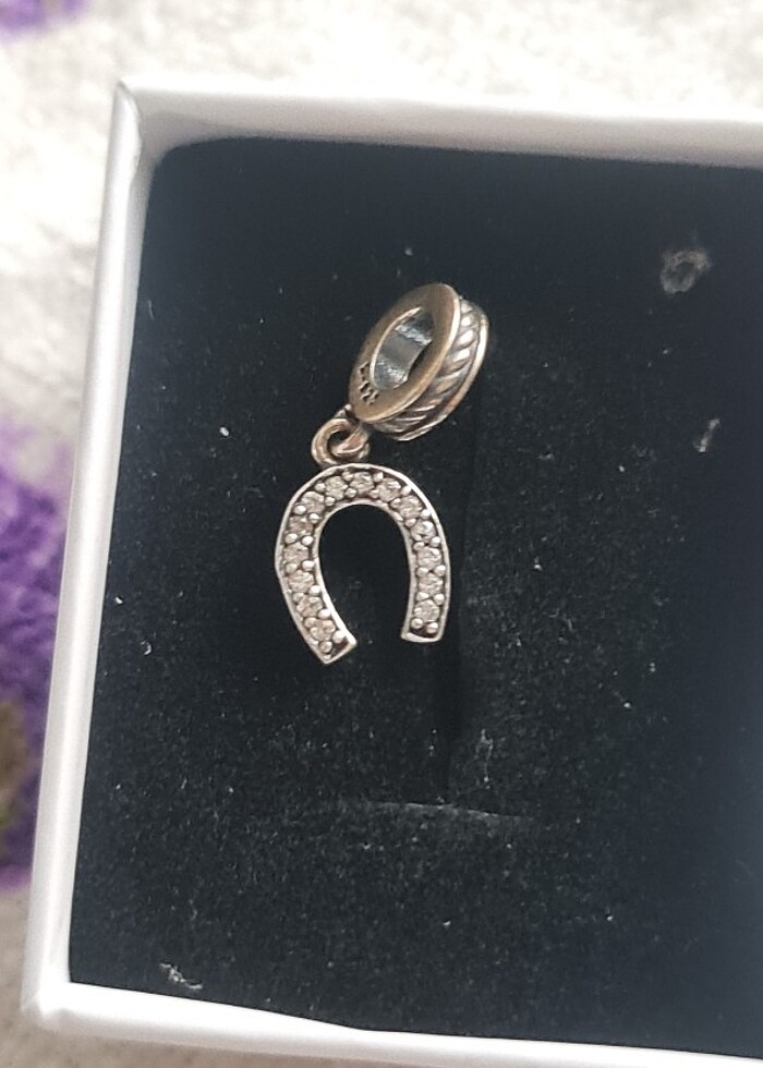 925 Ayar Gümüş Sallantılı At Nalı Charm - Görsel 4