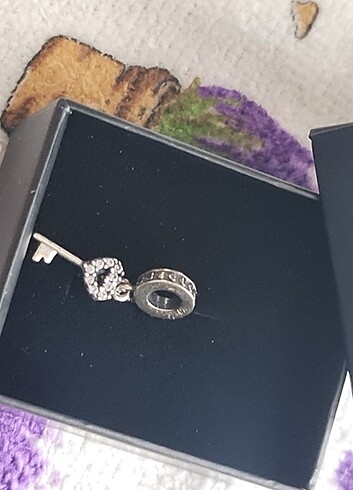 925 Ayar Gümüş Kalpli Anahtar Charm - Görsel 6