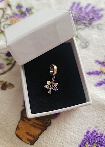 925 Ayar Gümüş Sallantılı Renkli Hayat Ağacı Charm - Görsel 5