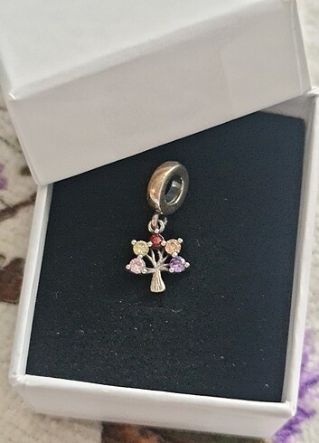 925 Ayar Gümüş Sallantılı Renkli Hayat Ağacı Charm - Görsel 6