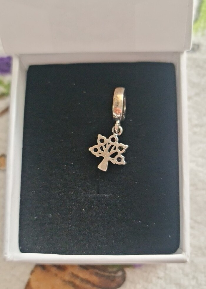 925 Ayar Gümüş Sallantılı Renkli Hayat Ağacı Charm - Görsel 4