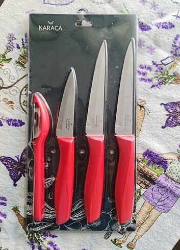 Beden kırmızı Renk Karaca Red Peel 4 Parça Bıçak Seti