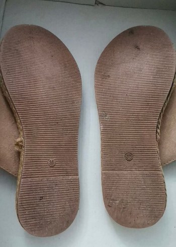 Bej Süet Bağcıklı Kadın Dolgu Topuk Terlik - Görsel 2