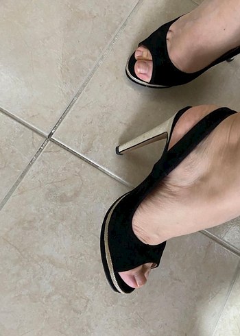 Siyah Platformlu Topuklu Kadın Ayakkabı - Görsel 3