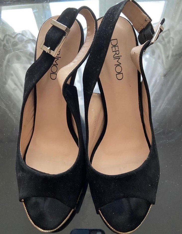 Siyah Platformlu Topuklu Kadın Ayakkabı - Görsel 5