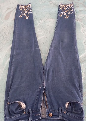 Nakışlı Bohem Kadın Kot Pantolon