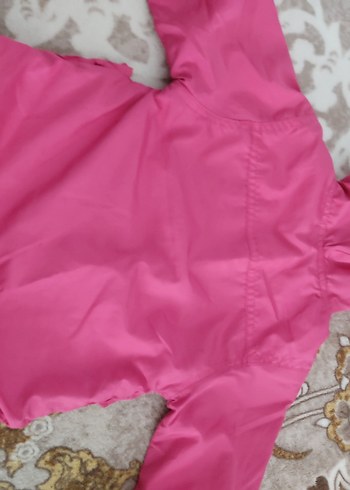 Nakışlı Kapüşonlu Kız Çocuk Pembe Mont - Görsel 4