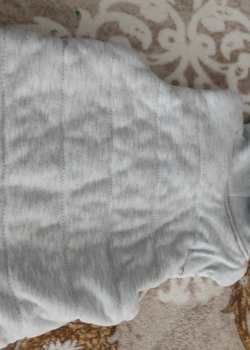 Kız Çocuk Kapüşonlu Düğmeli Gri Yelek - Görsel 3