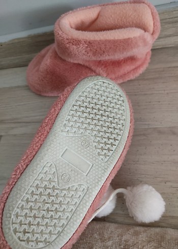 Kız Çocuk Pembe Peluş Ev Terliği - Görsel 3