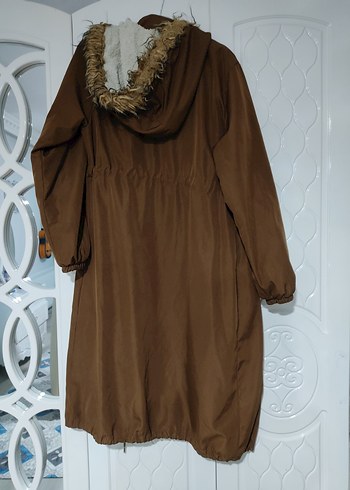 Kahverengi Uzun mont , trençkot - Görsel 5