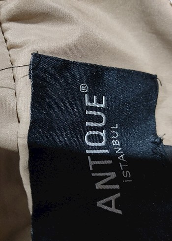 Gevşek Kesim Bej Uzun Kadın Mont - Görsel 5