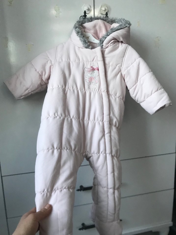 Kız Bebek Beyaz Kürklü Tulum - Görsel 4