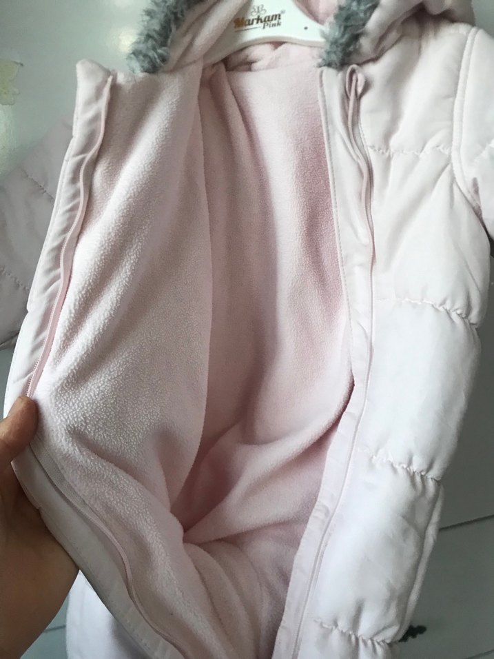 Kız Bebek Beyaz Kürklü Tulum - Görsel 2