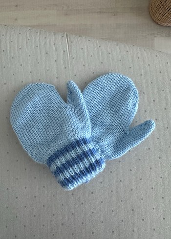 Çocuk için Mavi Örgü Eldiven - Görsel 2