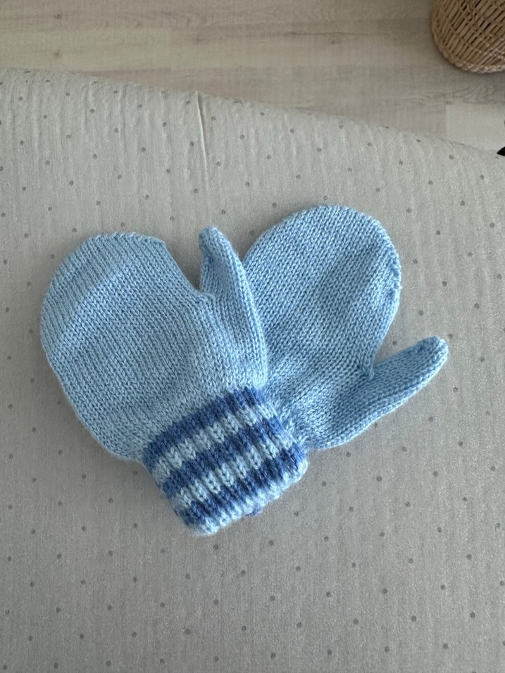 Çocuk için Mavi Örgü Eldiven - Görsel 2