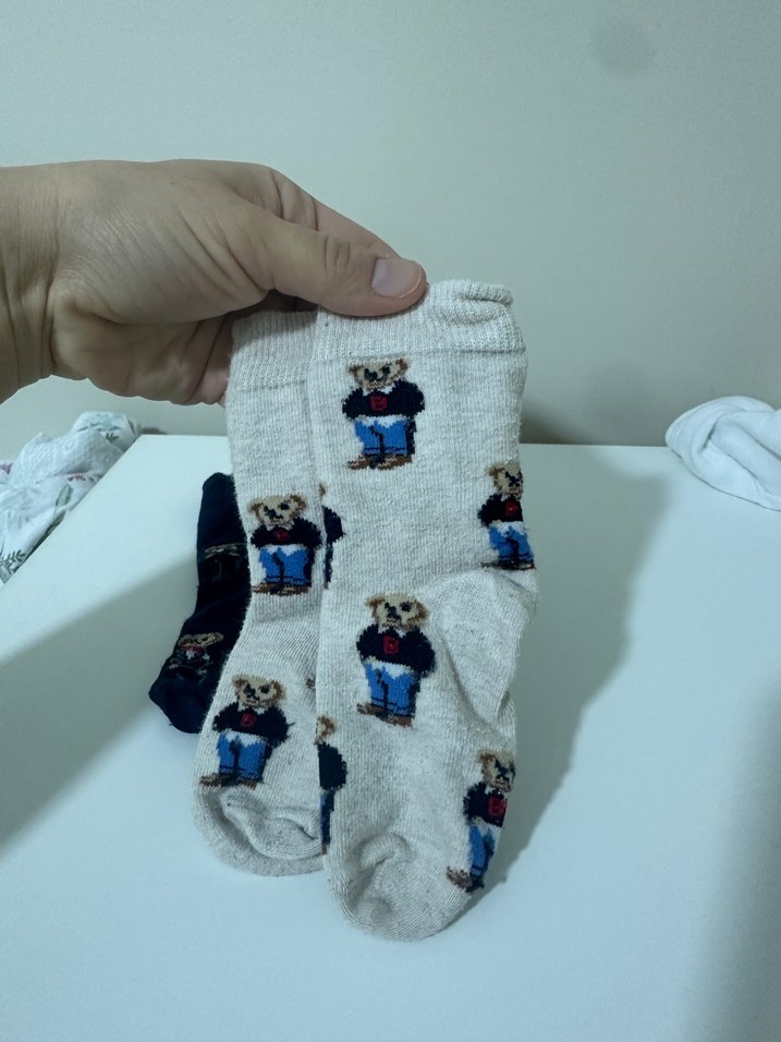 Erkek Çocuk Çok Renkli Baskılı Çorap Seti Teddy - Görsel 3