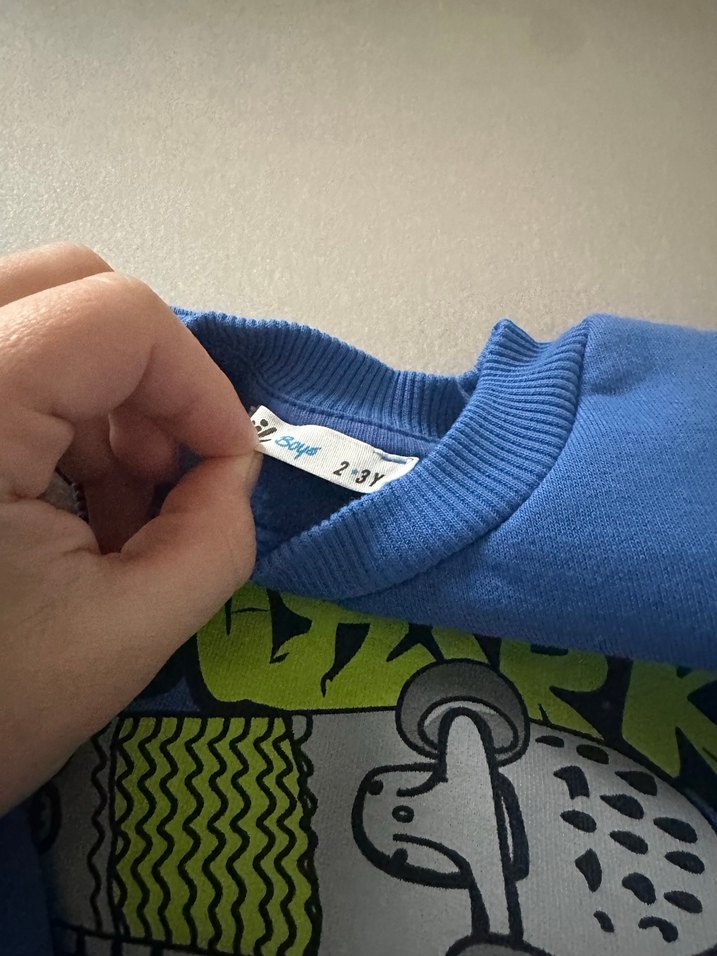 Erkek Çocuk Renkli Baskılı Mavi takım - Görsel 4