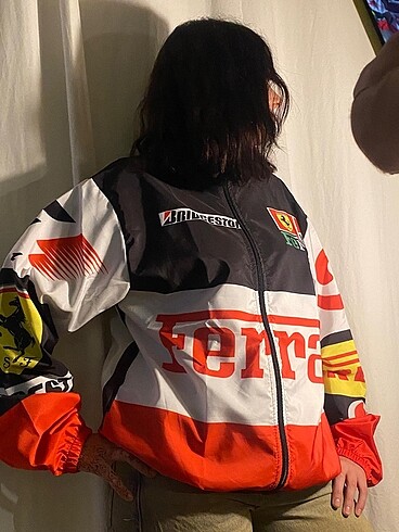 Ferrari Temalı Unisex Paraşüt Rüzgarlık Yağmurluk - Görsel 2