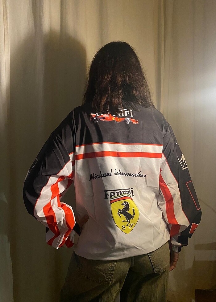 Marlboro Ferrari Temalı Unisex Paraşüt Rüzgarlık Yağmurluk - Görsel 3