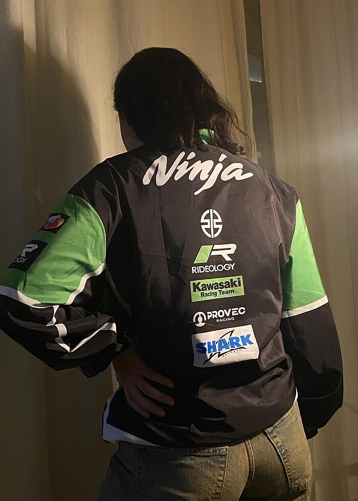 Kawasaki Ninja Temalı Unisex Paraşüt Rüzgarlık Yağmurluk - Görsel 3