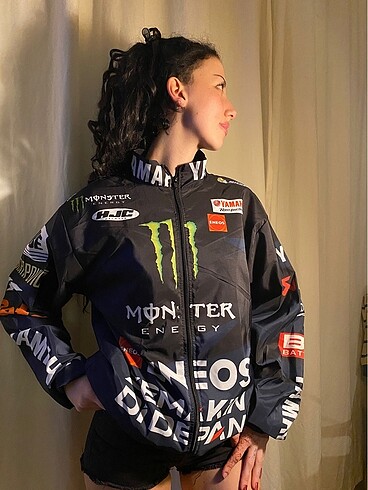 Monster Energy Yamaha Temalı Unisex Paraşüt Rüzgarlık Yağmurluk
