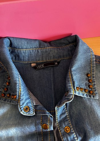 LC Waikiki Düğmeli Mavi Denim Kadın Gömlek