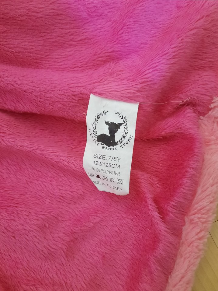 Kız Çocuk Pembe Kürklü Kapüşonlu Mont - Görsel 5