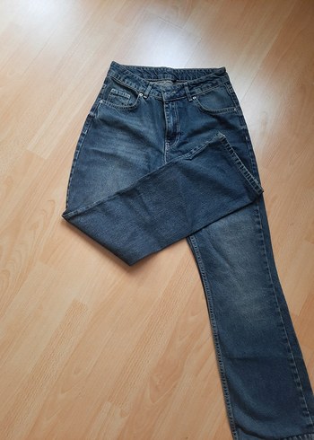 34 Beden Düz bol paça 90lar düşük bel jean