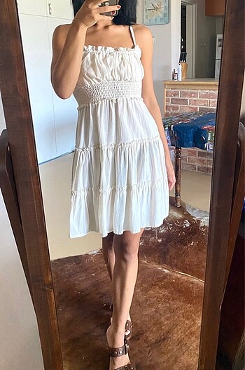 Fairycore beyaz elbise