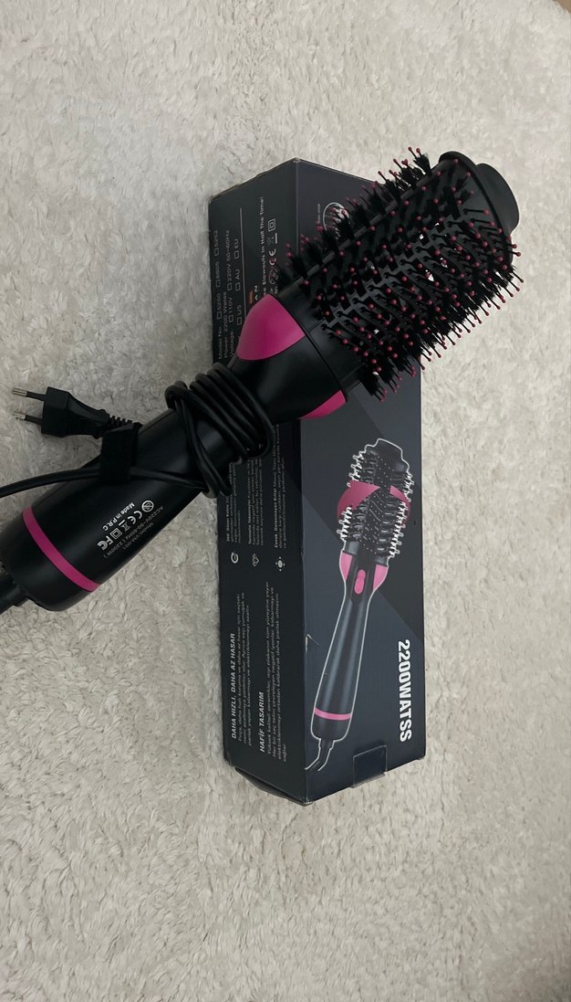 2200W Saç Şekillendirici Fırça -  kurutma Pembe - Görsel 2