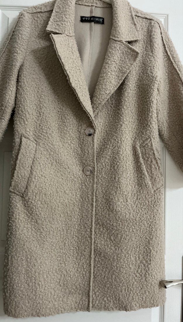 Kürklü Bej Midi Kadın Kaban - Görsel 5