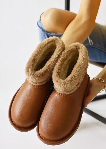 Ugg Kahverengi Kürklü Kadın Yağmur Botu