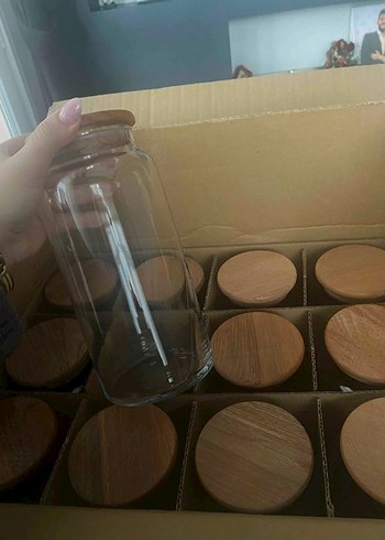 Beden Renk Ahşap Kapaklı Cam Baharat Kavanozları Seti