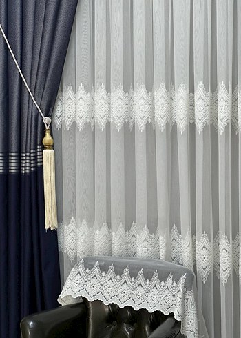 serpme motifli Tül Perde - Görsel 2