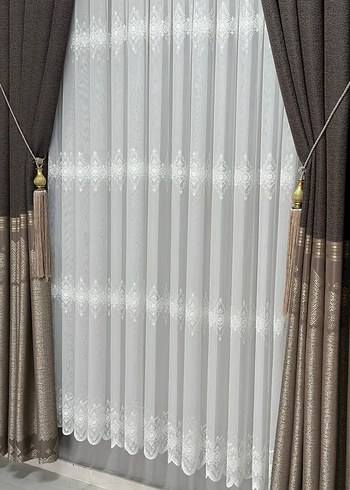 serpme motifli Tül Perde - Görsel 6