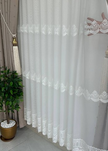 serpme motifli Tül Perde - Görsel 5