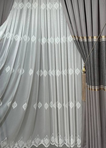 serpme motifli Tül Perde - Görsel 8