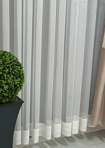 ucu dantelli tül Perde - Görsel 5