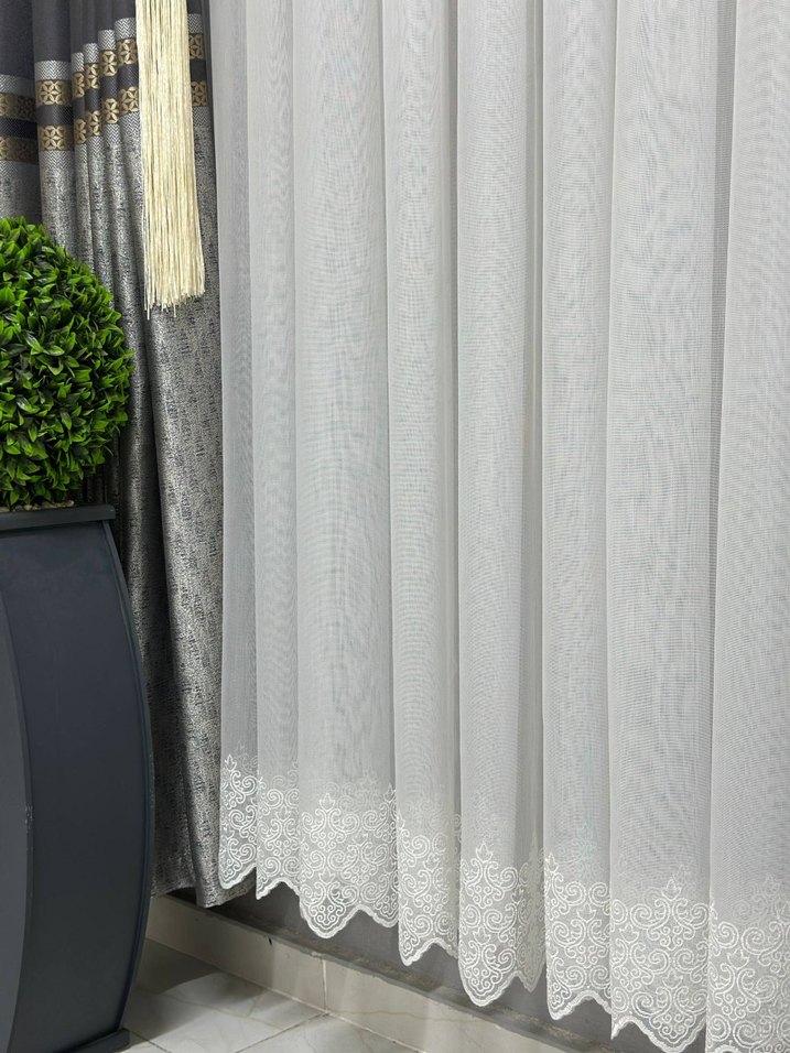 ucu dantelli tül Perde - Görsel 4