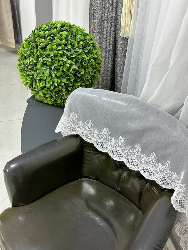 ucu dantelli tül Perde - Görsel 2