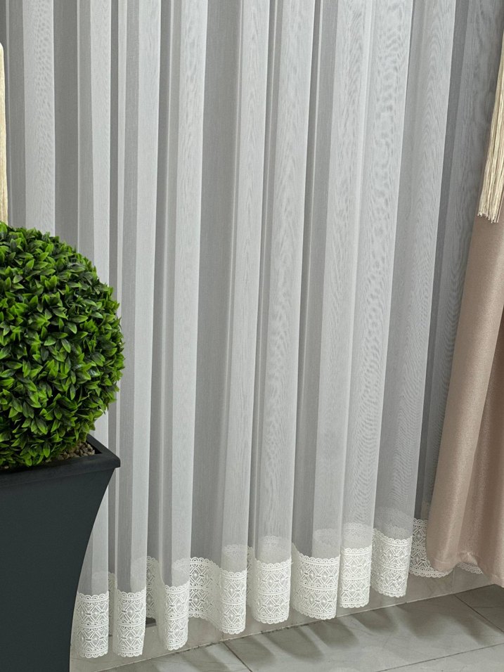 ucu dantelli tül Perde - Görsel 5