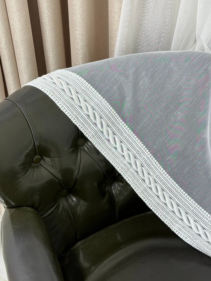 ucu dantelli tül Perde - Görsel 3