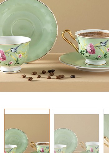 English Home english home New Bone China 2'li Kahve Fincan Takımı