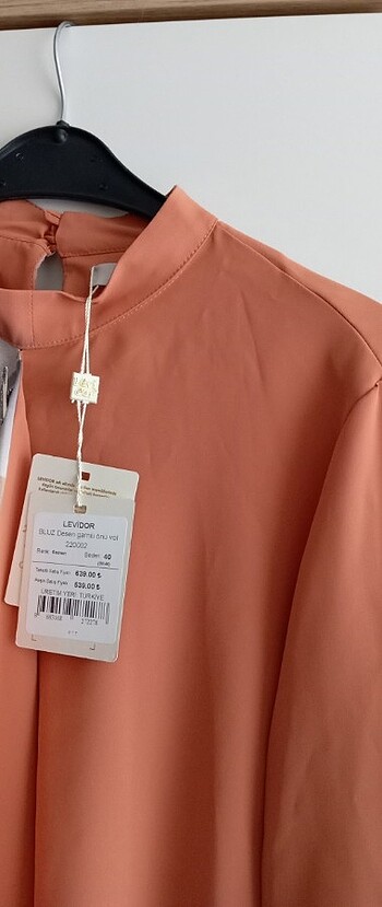 40 Beden turuncu Renk Levidor şifonn bluz
