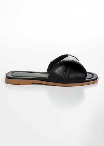 Zara Siyah Minimalist Kadın Terlik