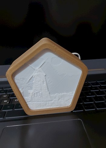  Beden 3D Baskı Litofan Lamba Yel Değirmeni Tasarımı