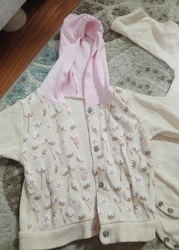 Kız Çocuk Pembe Rahat Kesim Pantolon 3lü takım - Görsel 3